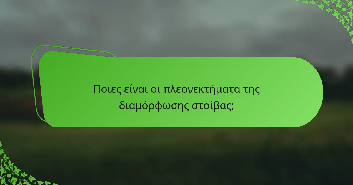 Ποιες είναι οι πλεονεκτήματα της διαμόρφωσης στοίβας;