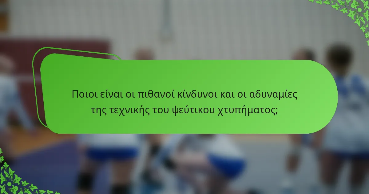 Ποιοι είναι οι πιθανοί κίνδυνοι και οι αδυναμίες της τεχνικής του ψεύτικου χτυπήματος;