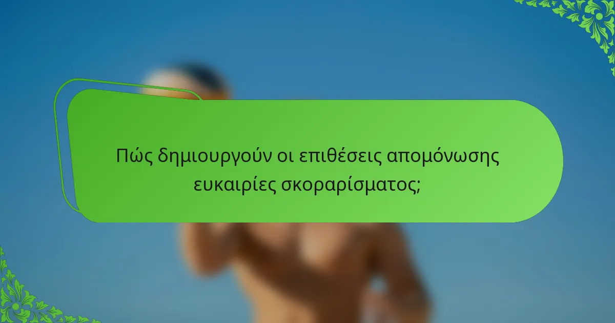 Πώς δημιουργούν οι επιθέσεις απομόνωσης ευκαιρίες σκοραρίσματος;